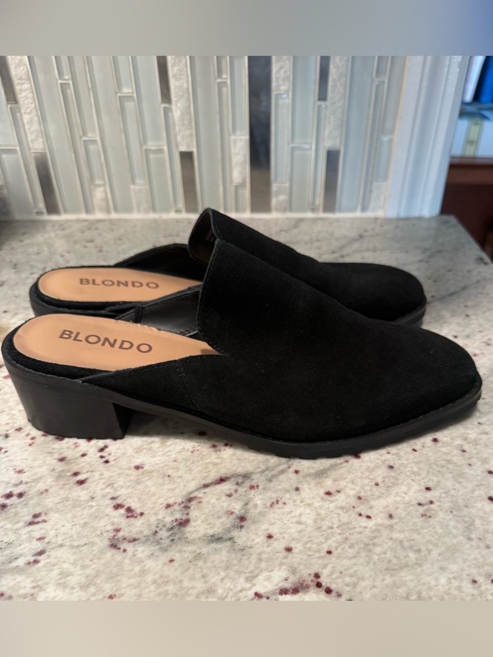 Blondo Black Suede Slip-On Mule size 9